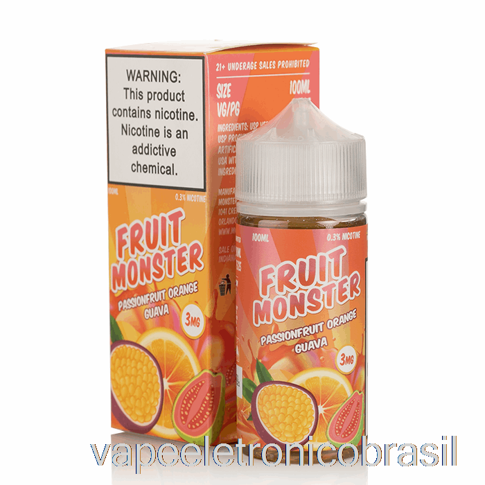 Vape Vaporesso Maracujá Laranja Goiaba - Fruta Monstro - 100ml 3mg